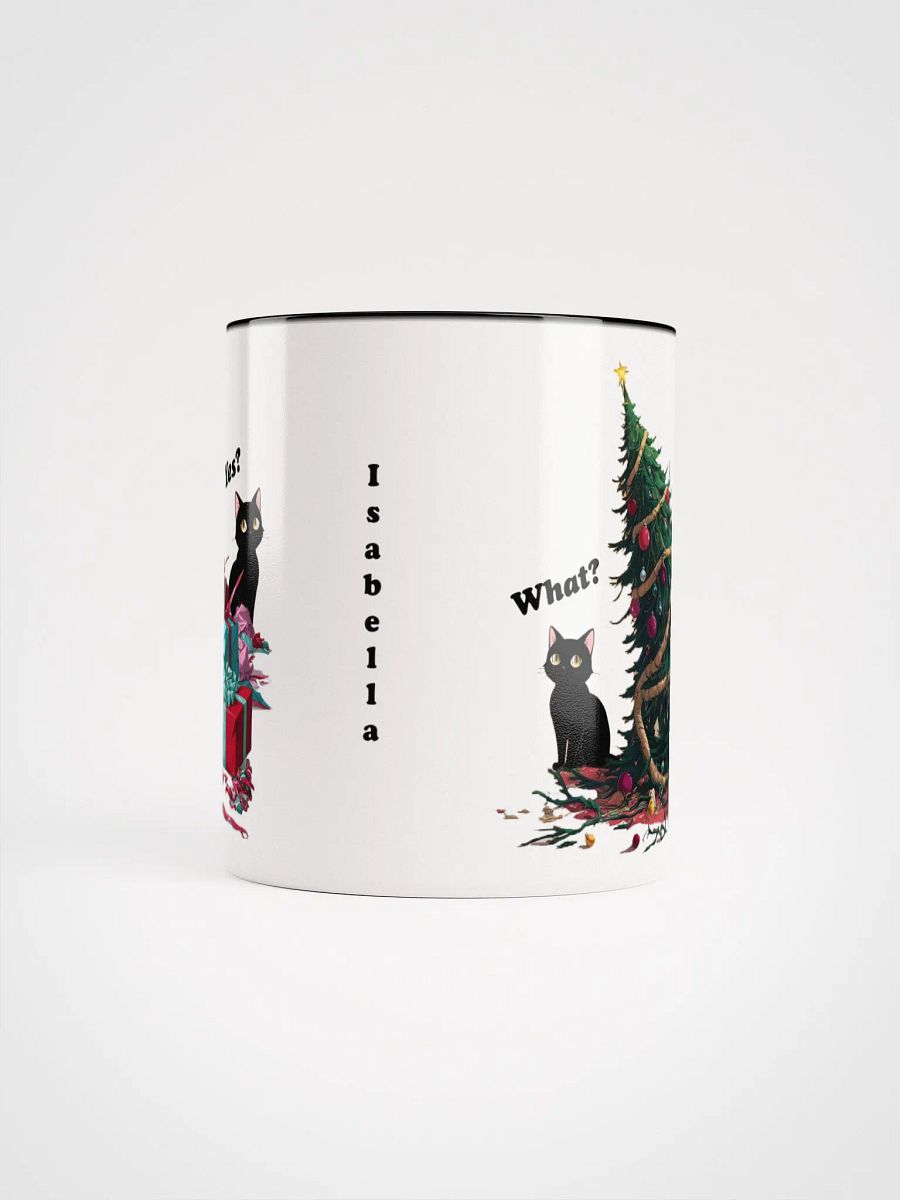 Personalized Black Cat Destroyed Christmas Coloured Mug product image (5)