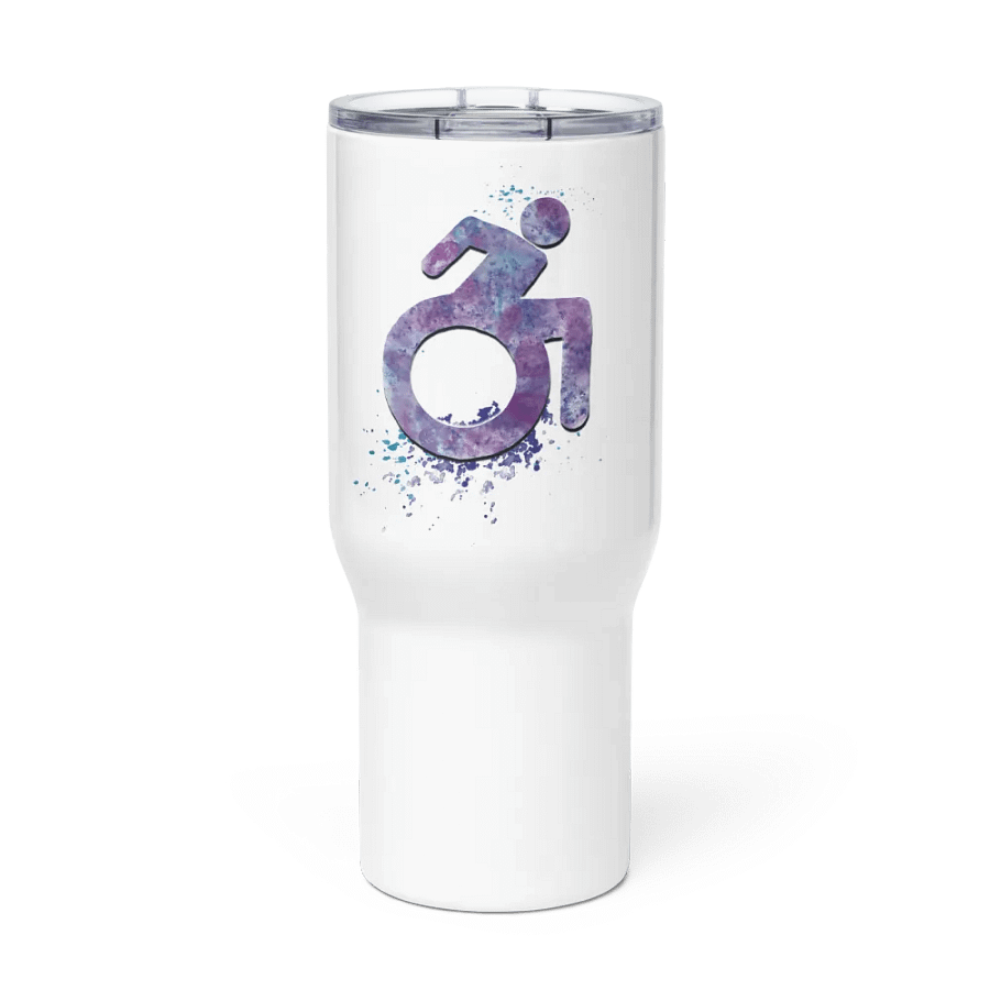 Wheelie, Purple Splash Handled Travel Mug product image (1)