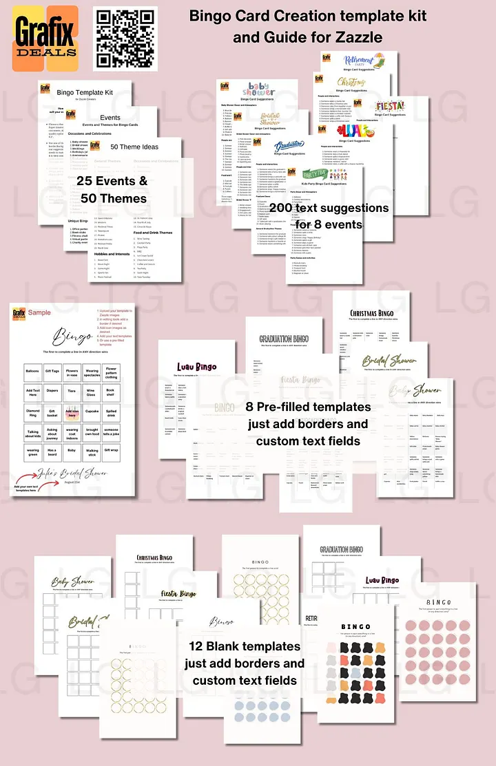 The Ultimate Bingo Card Creation Kit for Print-on-Demand Zazzle - 20 Templates and Guide product image (2)