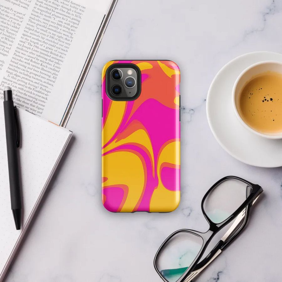 Pink and Yellow Psychedelic Swirls iPhone® Tough Case product image (31)
