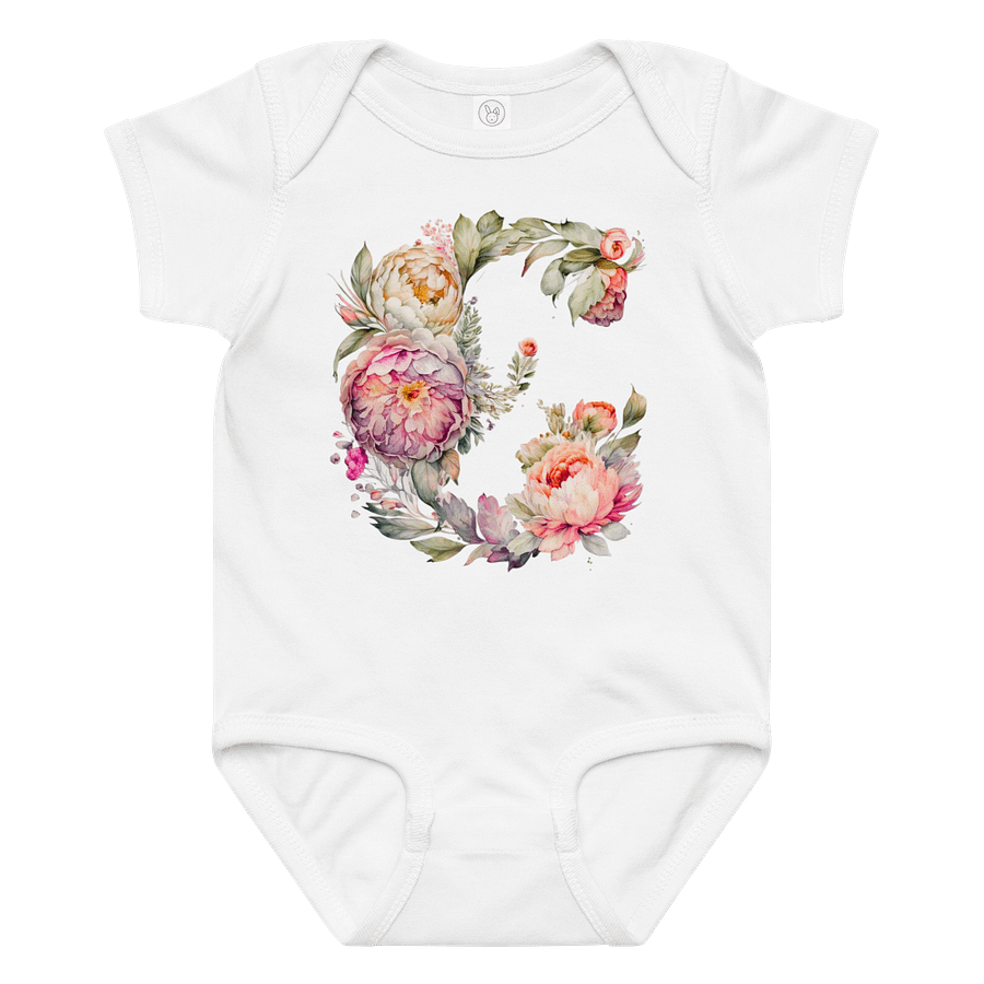 Floral Letter 'C' Baby Bodysuit product image (1)