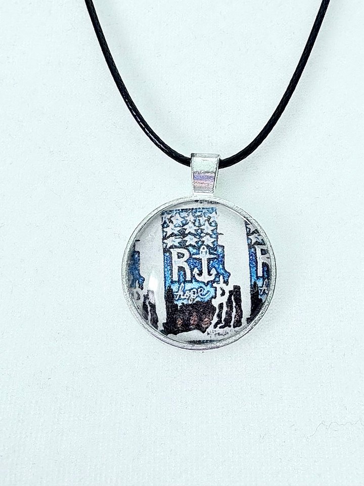 Rhode Island Hope | Handmade Pendant Necklace on a Faux Leather Cord | by Monique Faella Designs™ | MFD-00044 product image (1)