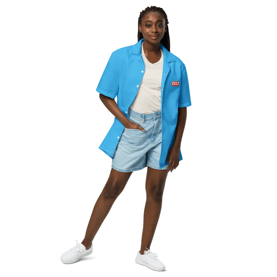 OCEAN BLUE RED CULT BUTTON UP product image (3)