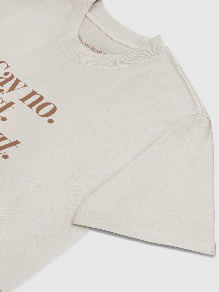 Say No. Rest. Repeat. Oversized Tee. Mocha Print on Cream/Bone product image (2)