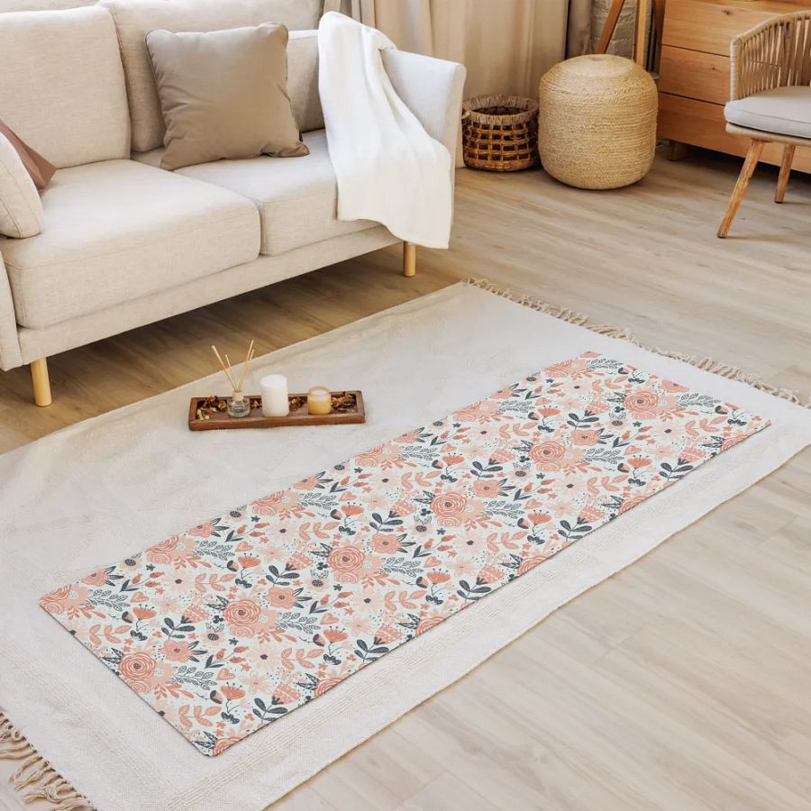 Orange Floral Boho Yoga Mat by Treasure Pie product image (9)