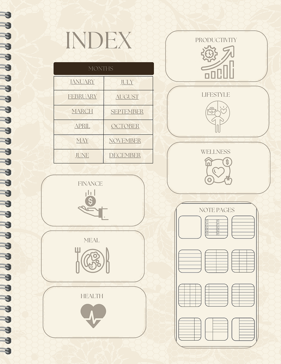 Detailed Undated Planner - Abstract Neutral product image (2)