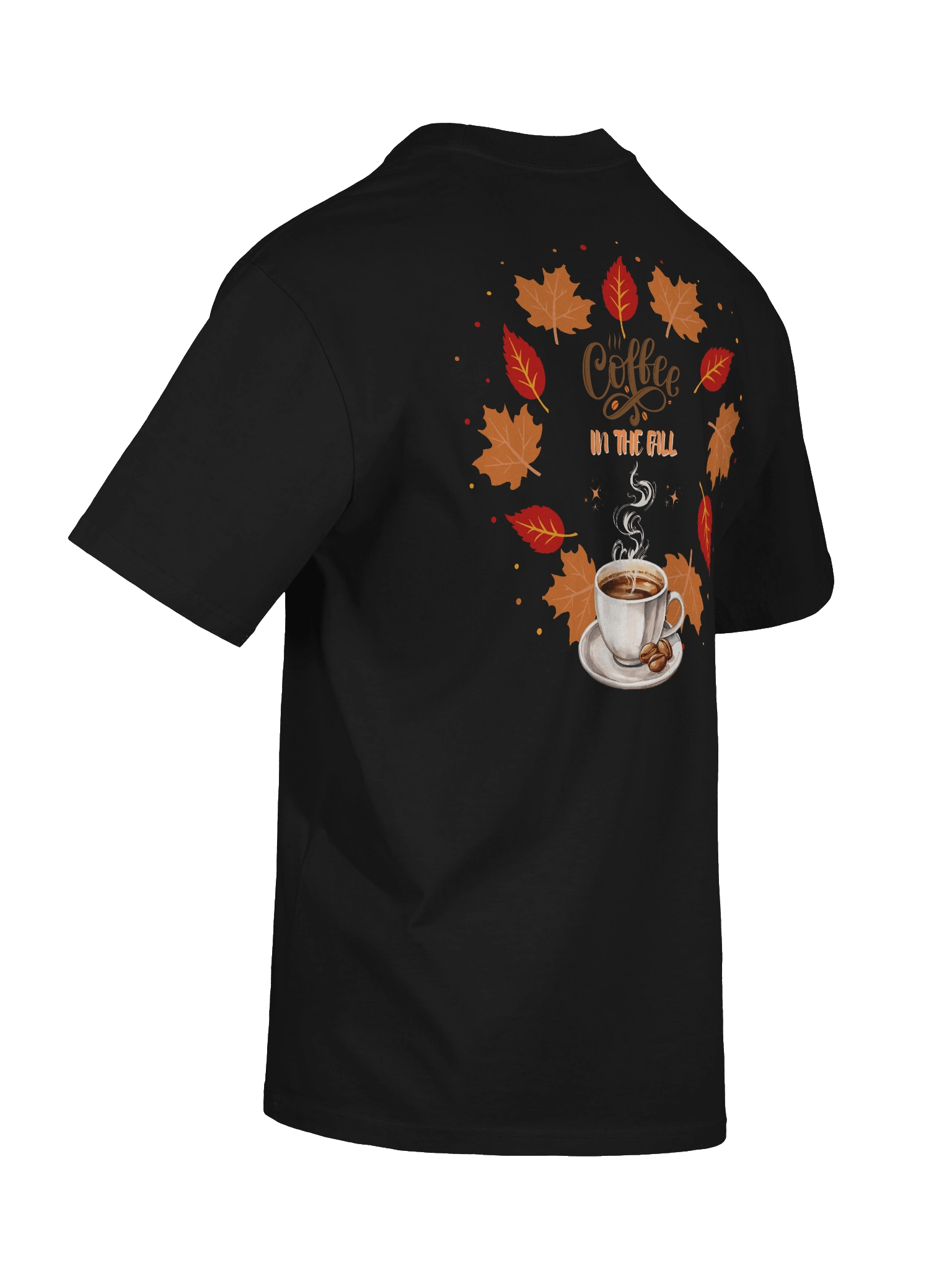 "Coffee In The Fall" Oversized Black Tee (Back) product image (3)
