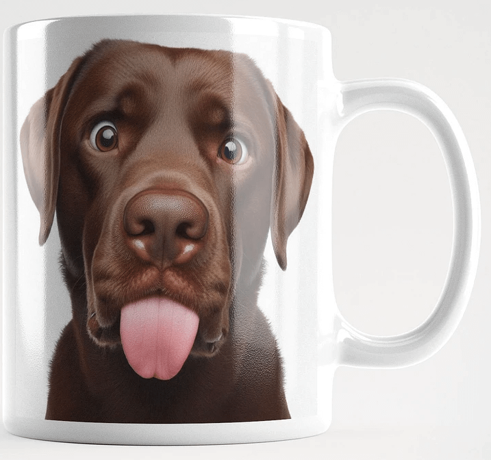 Rude Brown Labrador #Humorous Glossy Mug - White product image (1)