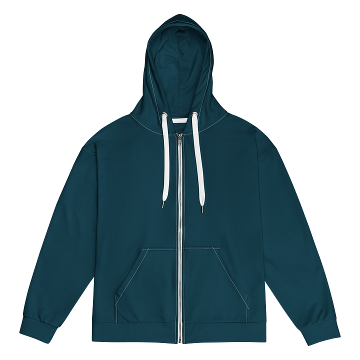 Nantucket Rain Dark Blue Solid Color Eco Friendly Unisex Zip Hoodie product image (1)