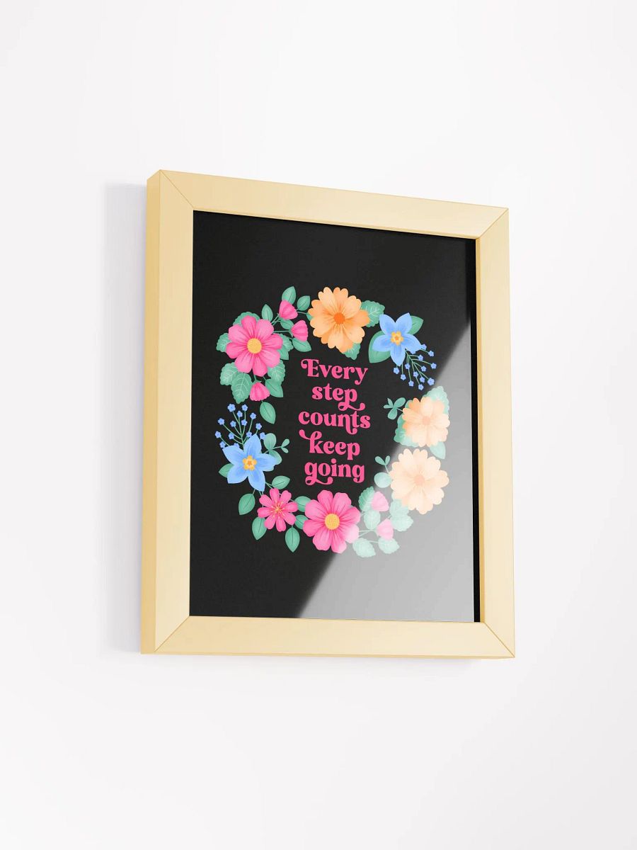 Every step counts keep going - Motivational Wall Art Black product image (2)