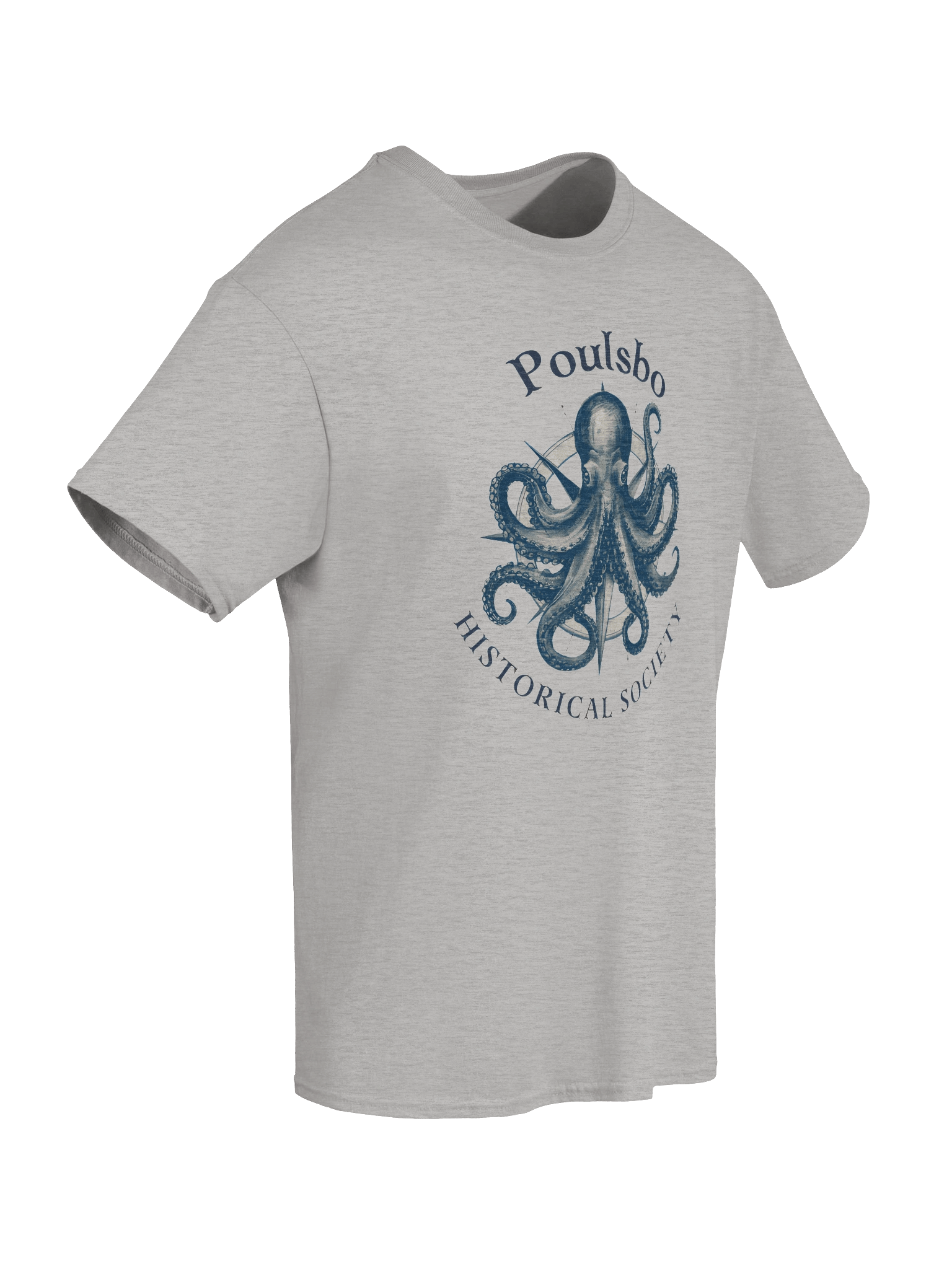 Poulsbo Historical Society Octopus Compass T-Shirt product image (64)