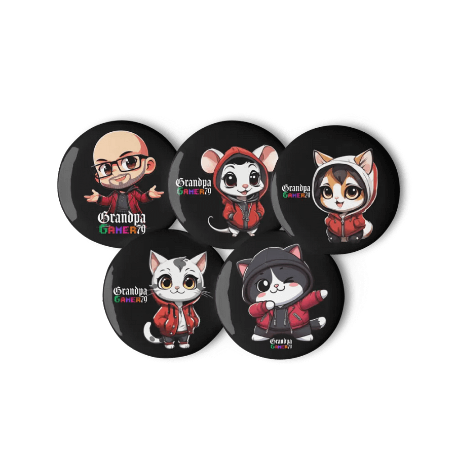 Pixelated Gamer Family Pin Buttons Set product image (6)