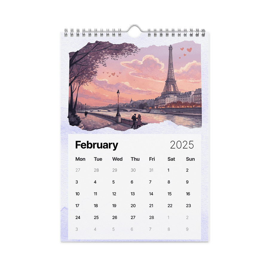 WORLD CAPITALS WATERCOLOR WALL CALENDAR 2026 product image (5)