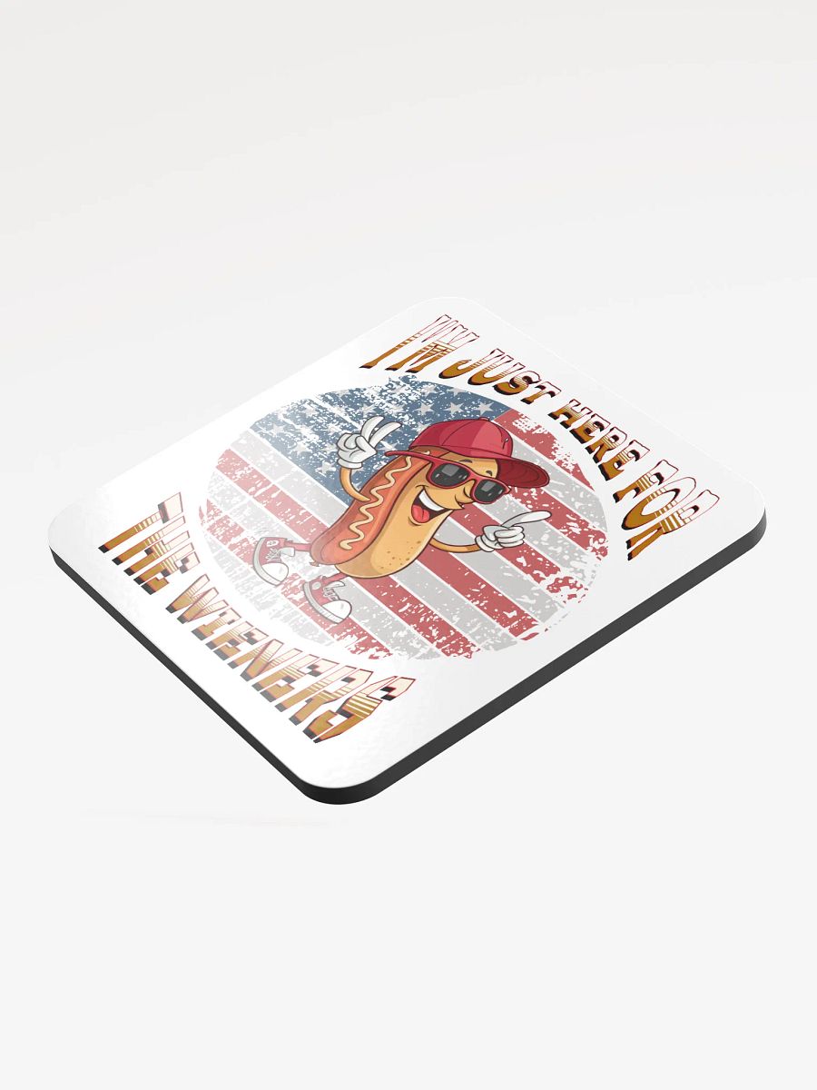 Im Just Here For The Wieners Hotdog Patriotic Peace Coaster product image (4)