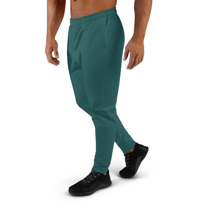 Plain Teal Green Soft Summer Recycled Polyester Premium Men's Joggers by Treasure Pie product image (2)