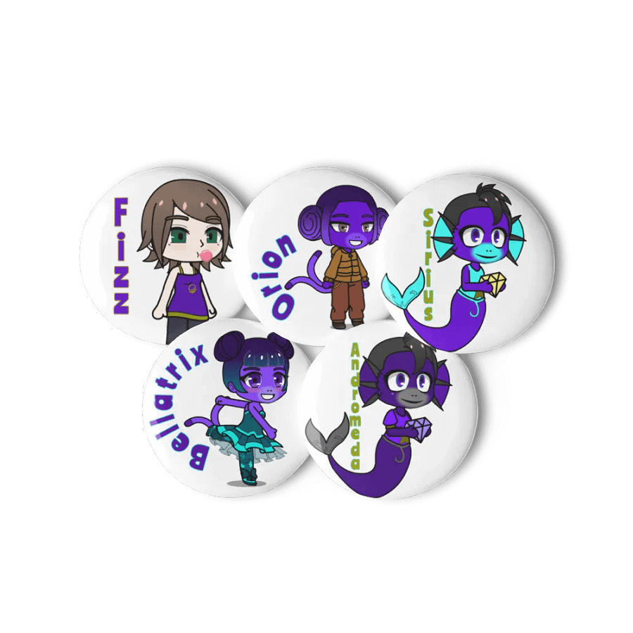 Galaxy Monkees & Nebula Monkeys (The Shadow Galaxy) Set of Pin Buttons product image (6)