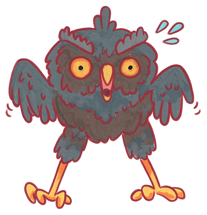 sticker : sweaty owl (dono) product image (1)