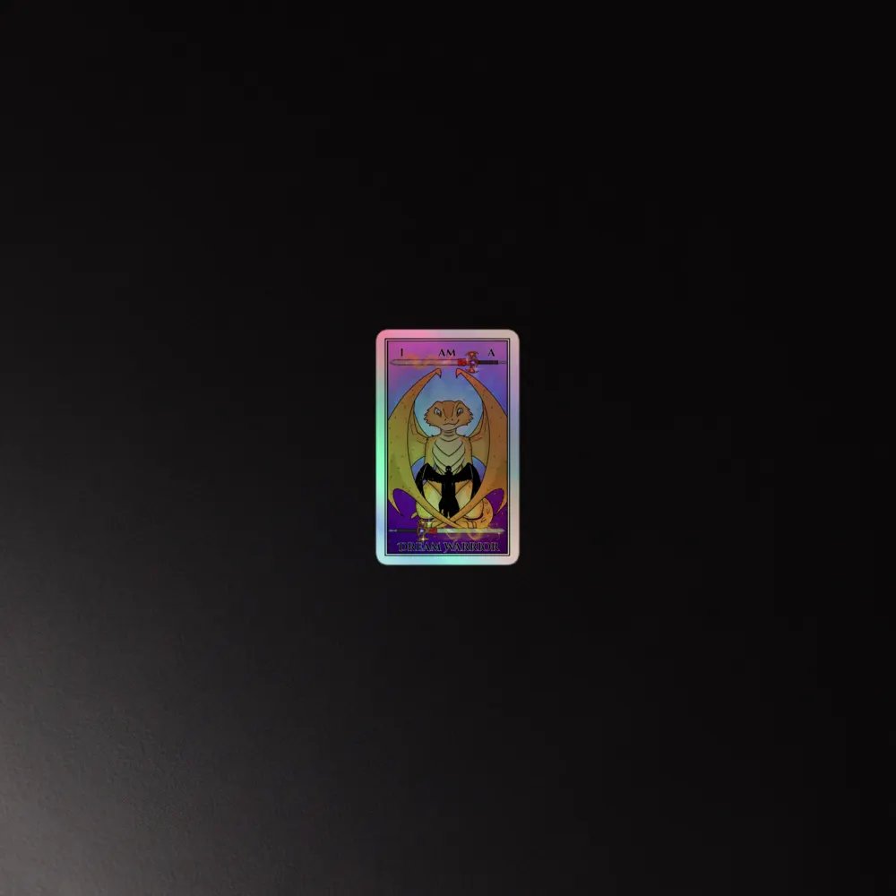 Day of the Dragon "Strength" Tarot Card Holographic Sticker product image (2)