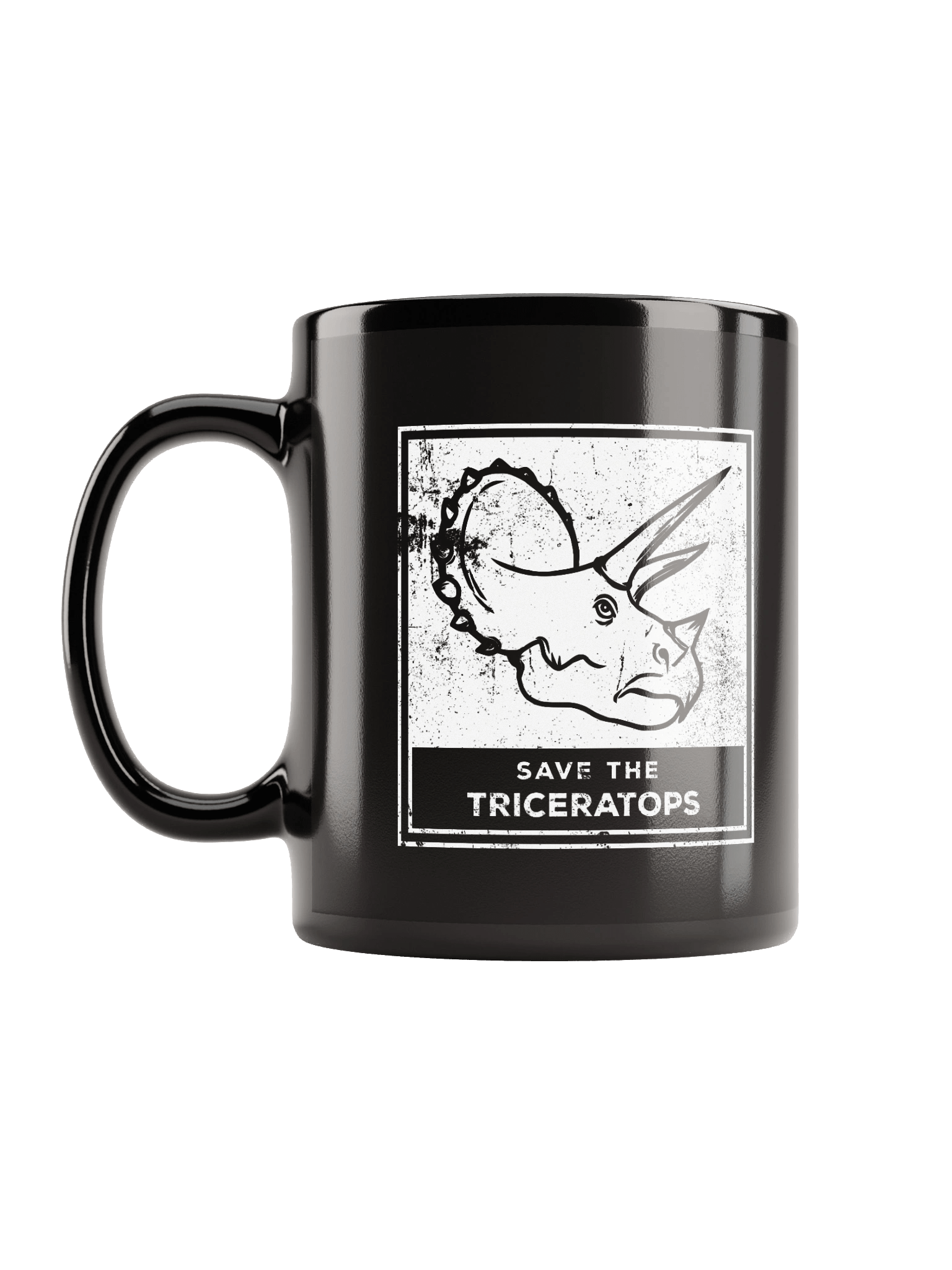 SAVE THE TRICERATOPS - BLACK MUG product image (2)