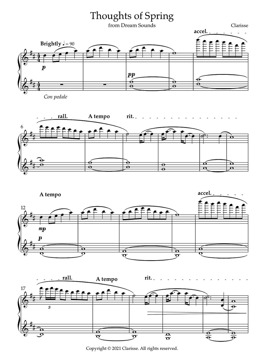Thoughts of Spring - Sheet Music product image (1)