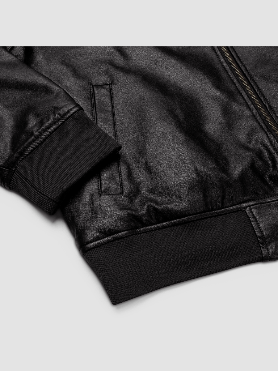 WL Faux Leather Bomber Jacket product image (9)