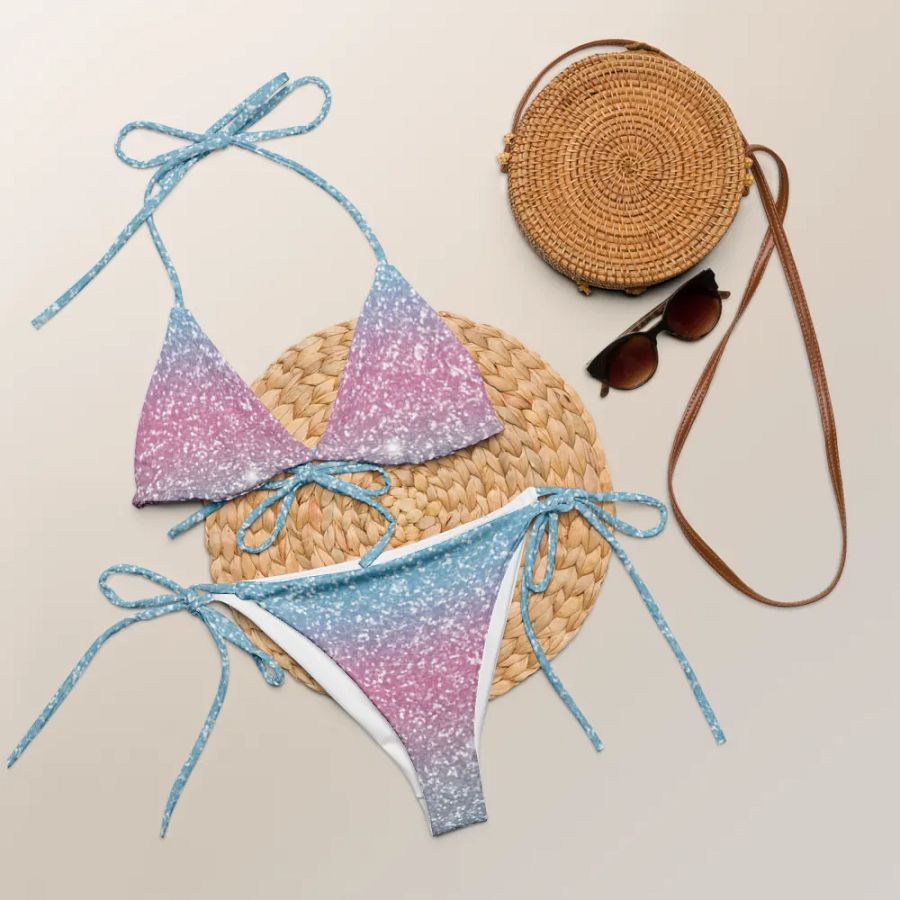 Glitter Unicorn Texture Design String Bikini (4) product image (6)