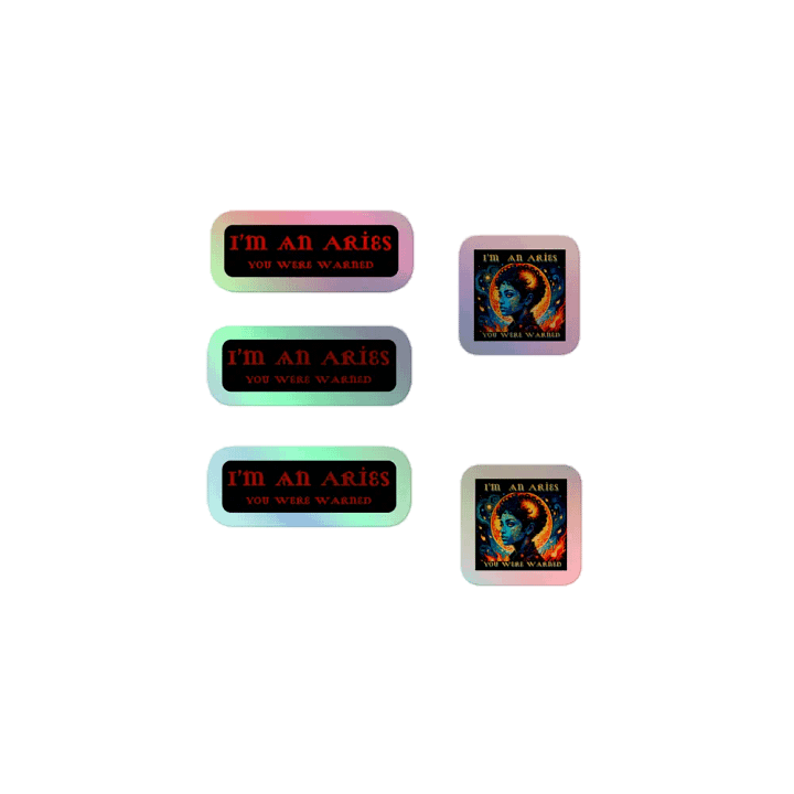 Aries 2025, You Were Warned, Holo Sticker Pack product image (1)