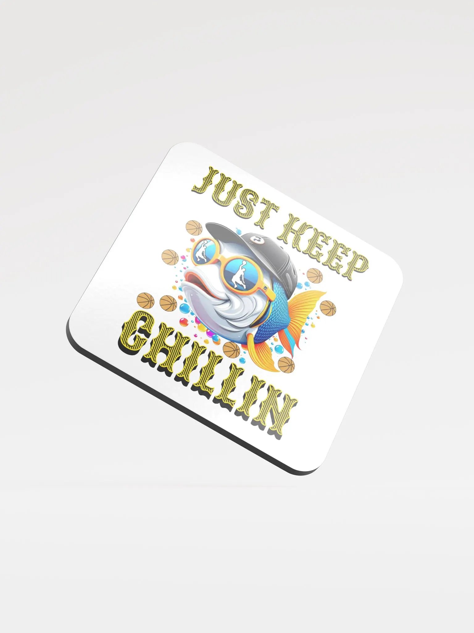 Just Keep Chillin Basketball Fish Cork Coaster product image (4)