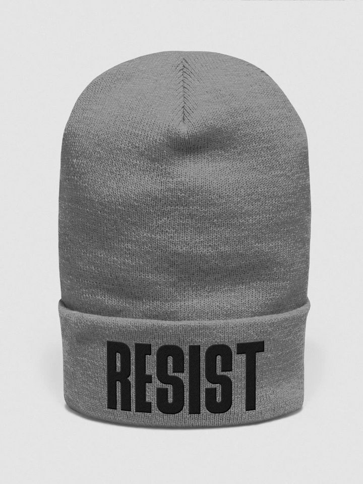 Resist Embroidered Knit Beanie, Resistance Skull Cap product image (2)