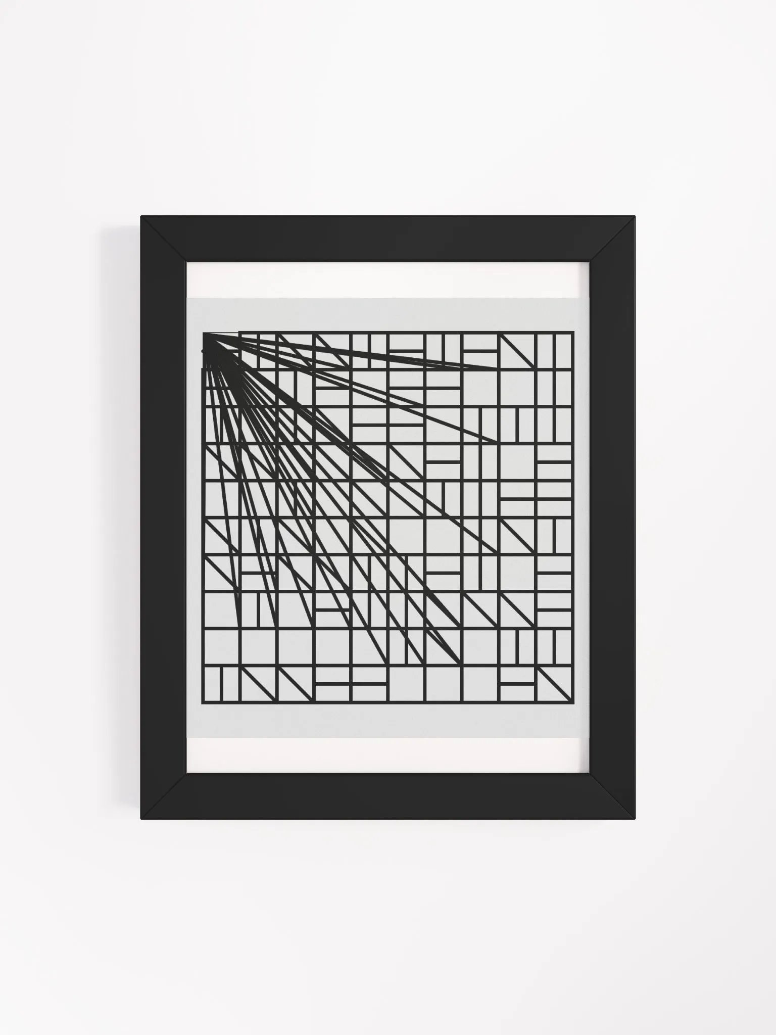 Shatter the Cube Geometric Grid Framed Poster product image (44)