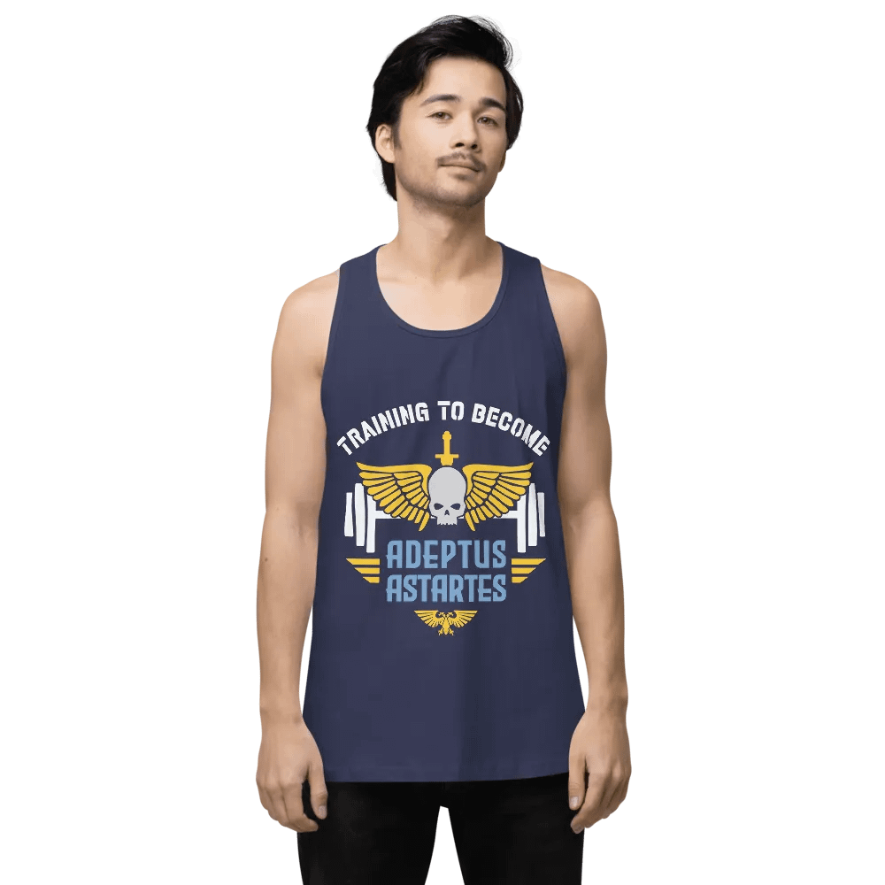 raining to Become Adeptus Astartes Men's Premium Gym Tank Top | Warhammer 40K Workout Style product image (15)