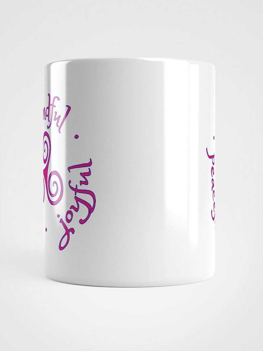 Mindful Peaceful Joyful Dark Pink and Navy Ceramic Mug product image (9)