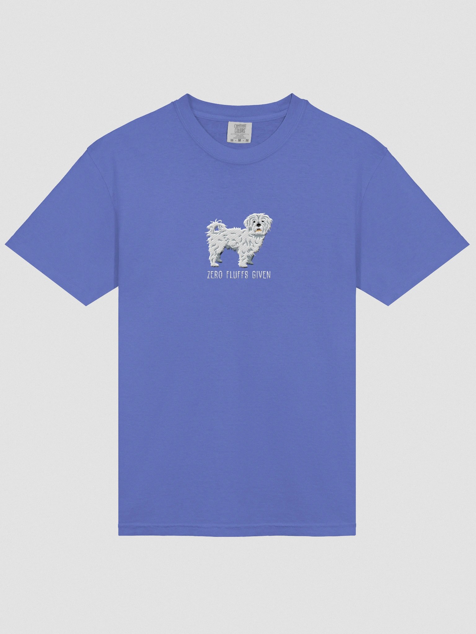 Zero Fluffs Given T-Shirt(Embroidered) of a Maltese product image (6)