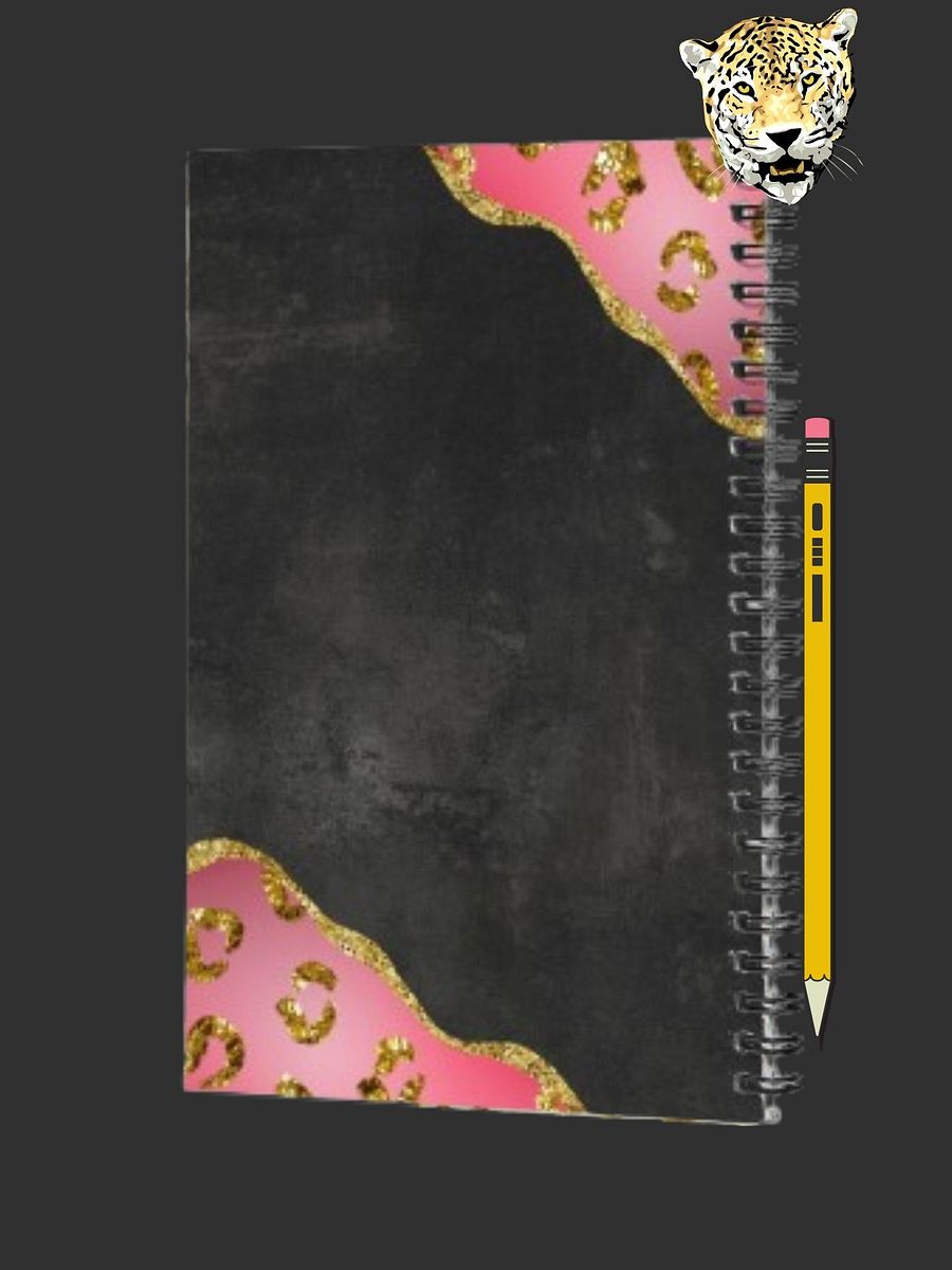 Spiral Notebook-With Pink and Gold Leopard Borders product image (2)