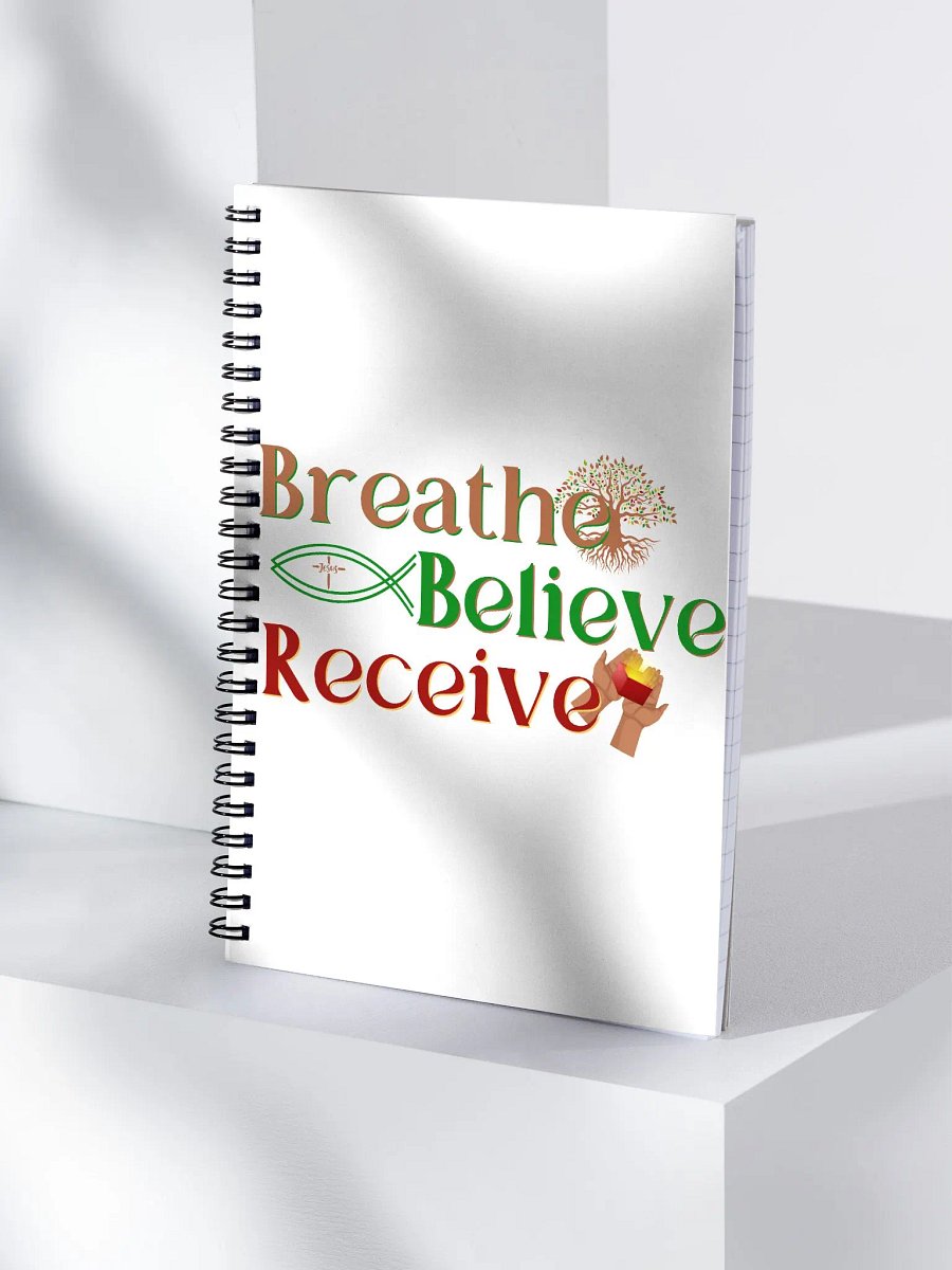 Breathe Believe Receive Spiral Notebook, Inspirational Motivational, Self-Affirmation, Positive Vibes, Gift Idea product image (4)