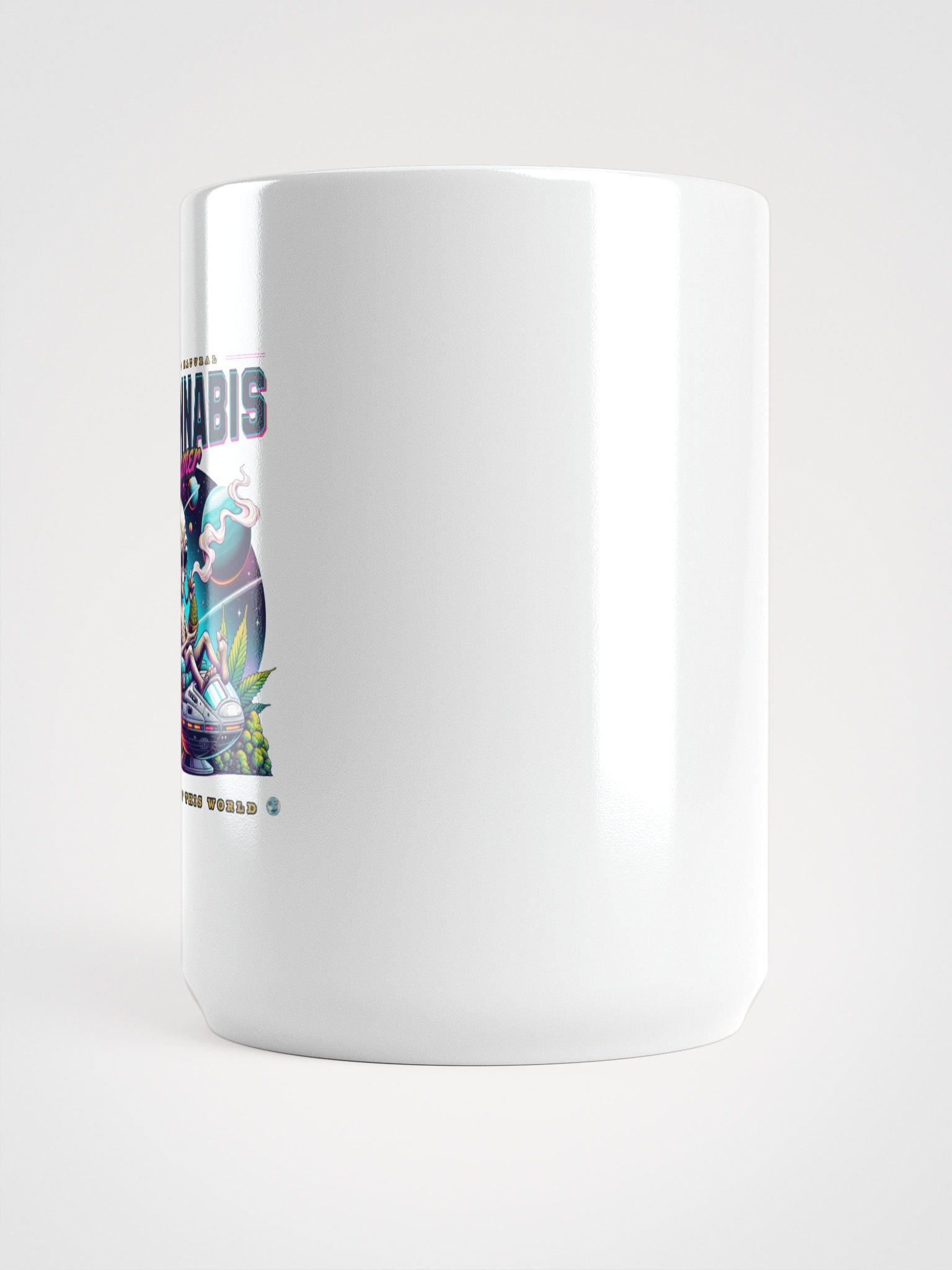 Out-of-This-World Alien Cannabis Consumer - White Glossy Coffee Mug product image (6)