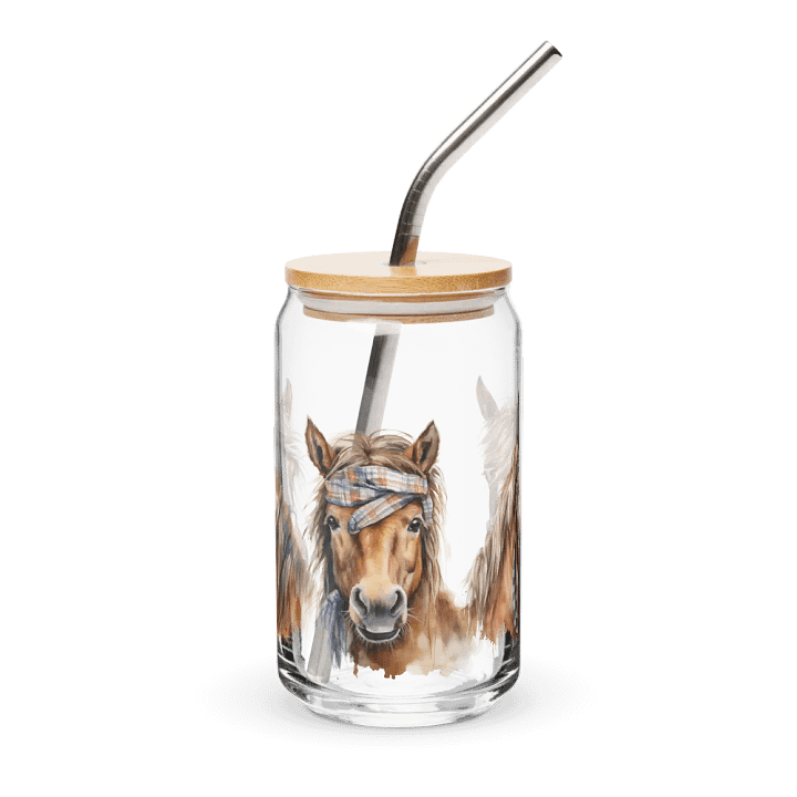 Equestrian Elegance Glass Can Sipper product image (1)