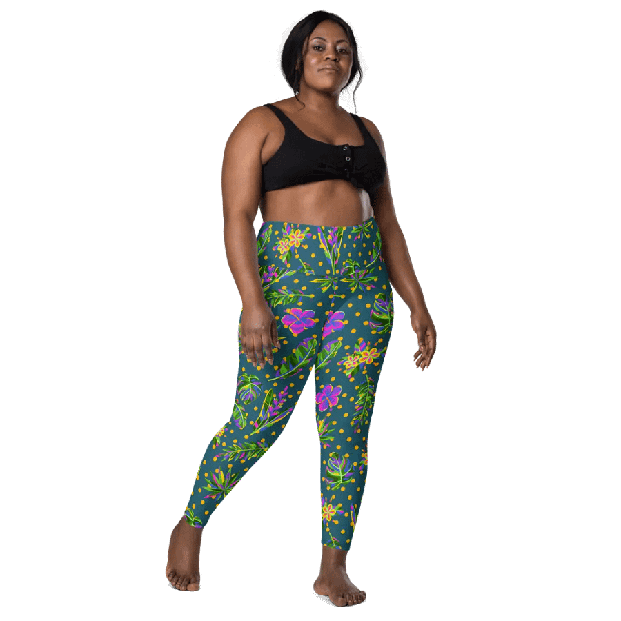 Green All-Over Print Leggings with Pockets product image (5)
