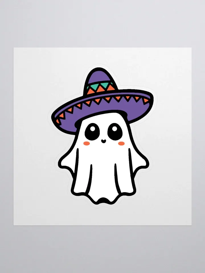 White Sombrero Ghost Sticker product image (1)