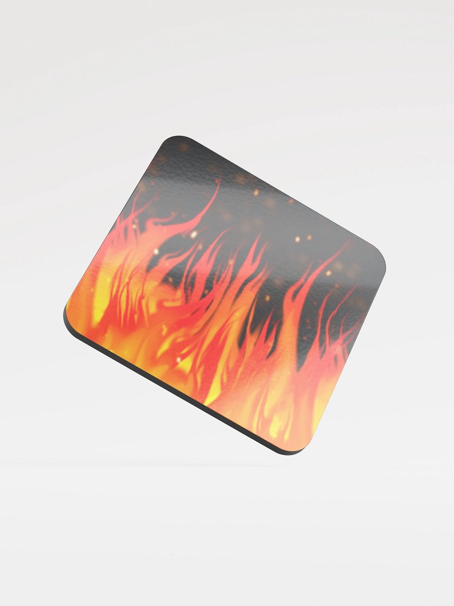 Art Fight 2025: "Fiery Embers" Glossed Cork Coaster product image (1)