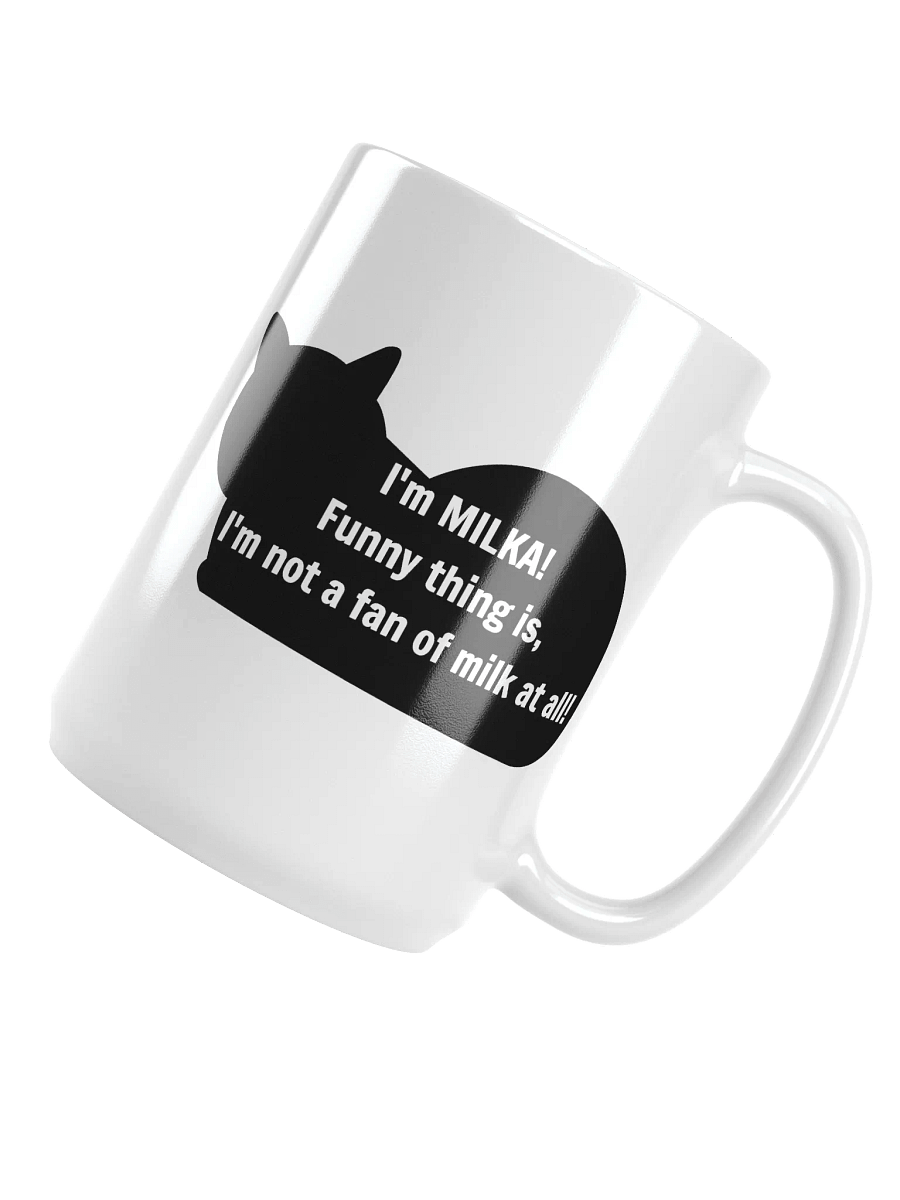 MILKA's Confession Cat Silhouette White Glossy Mug product image (4)