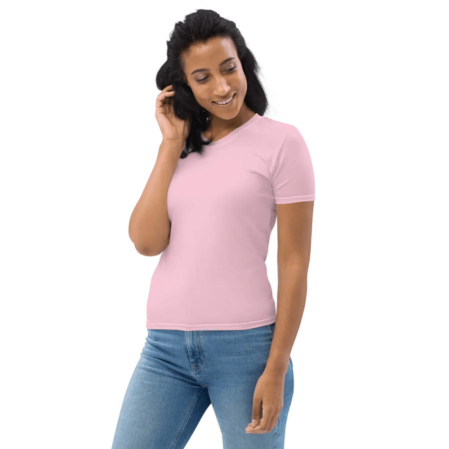 Plain Light Pink Soft Summer Women's Crewneck Polyester Heavyweight Premium T-Shirt by Treasure Pie product image (6)