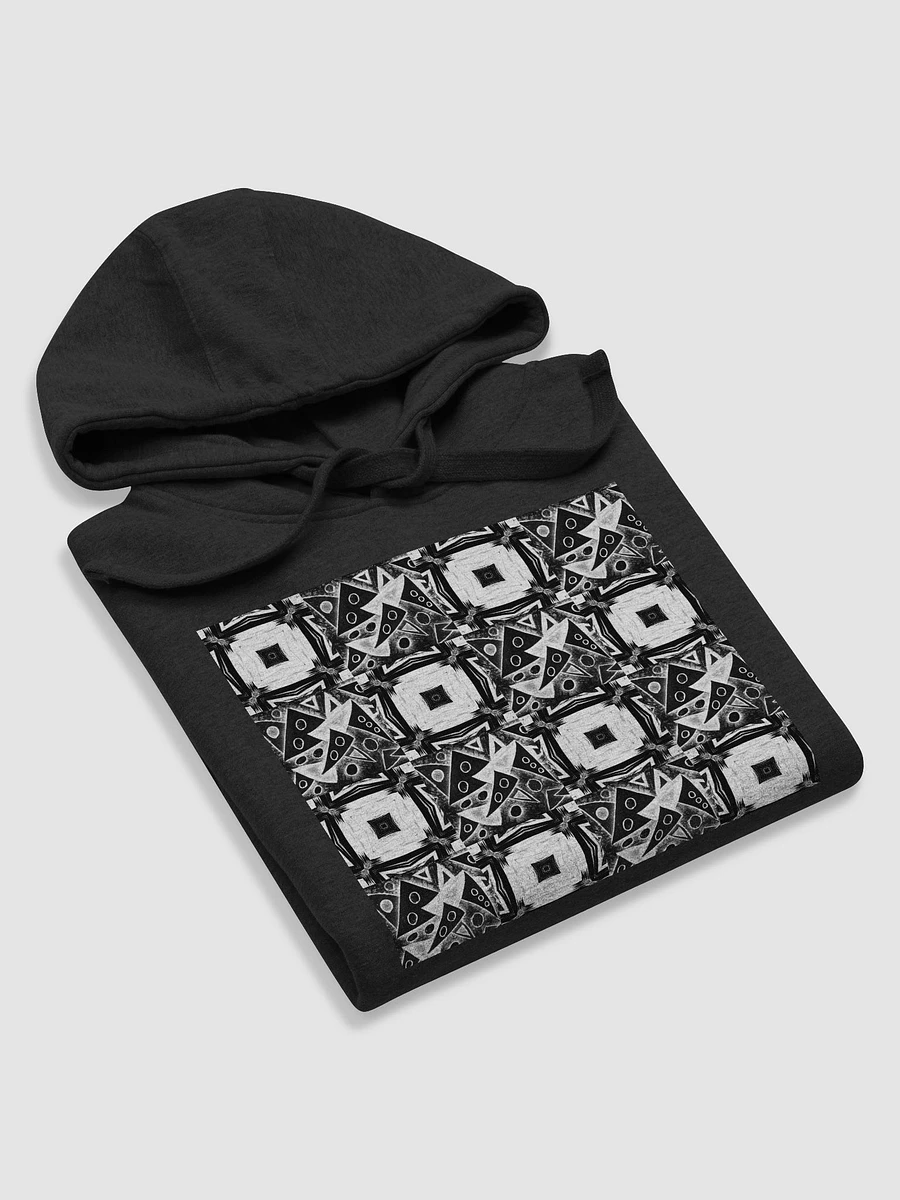 Abstract Monochrome Pattern Shapes and Squares Unisex Pull Over Hoodie product image (7)