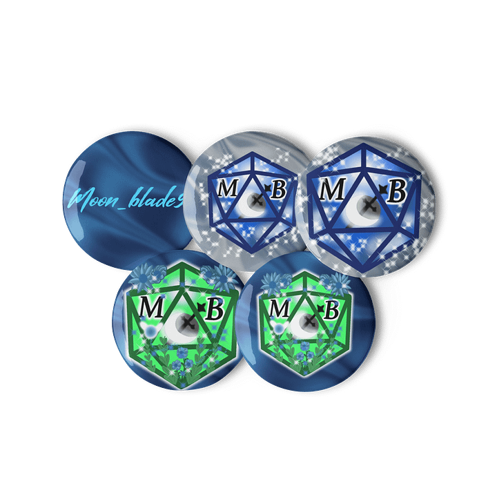 Moonblade- D20 and Spring D20 Set of Pin Buttons product image (3)