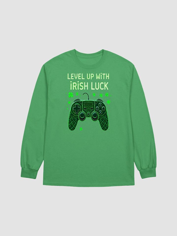 Level Up with Irish Luck | St. Patrick’s Day Gaming Long Sleeve T-Shirt for Gamers product image (4)