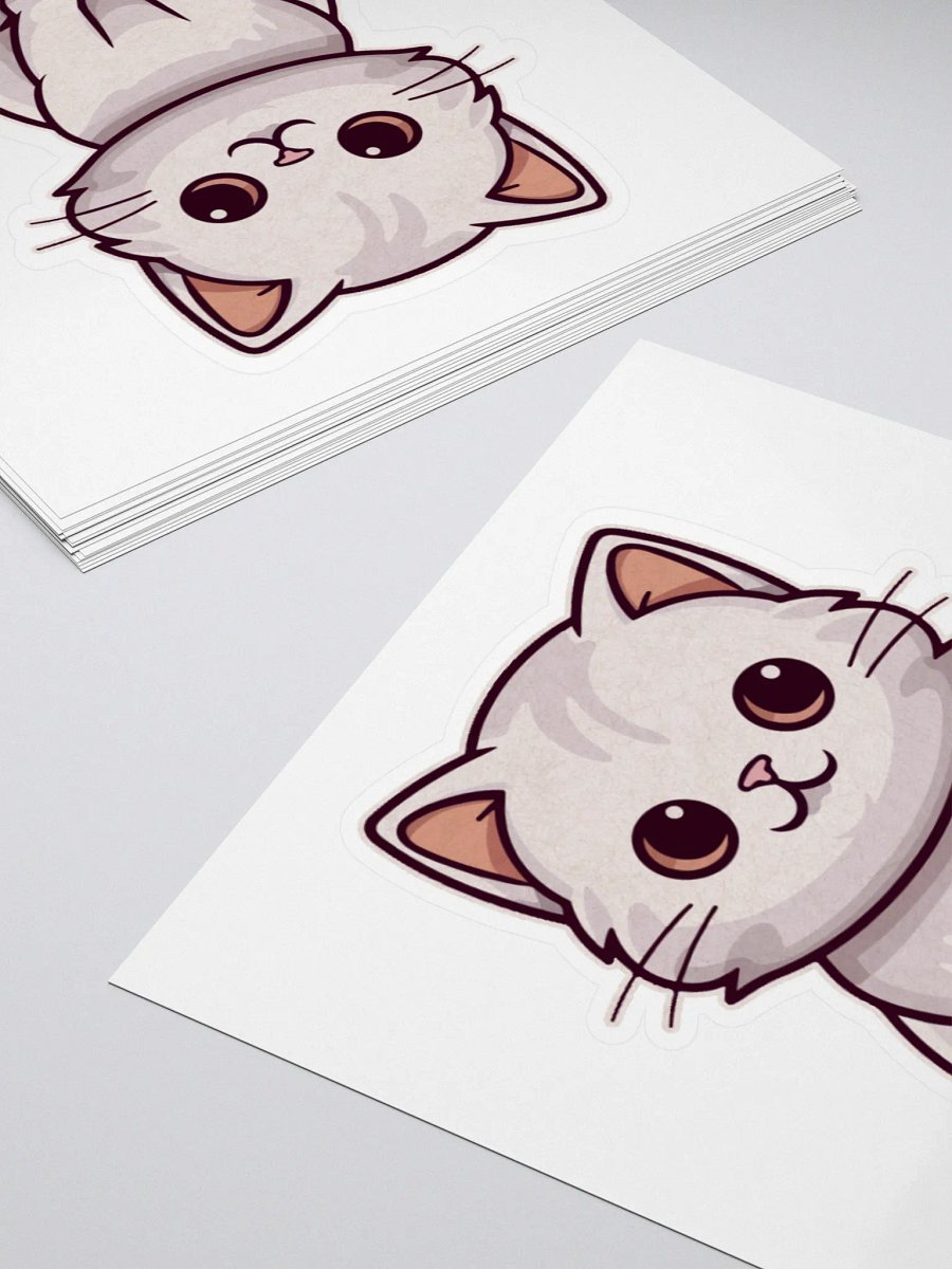 Whimsical White Cat Kiss Cut Stickers product image (15)