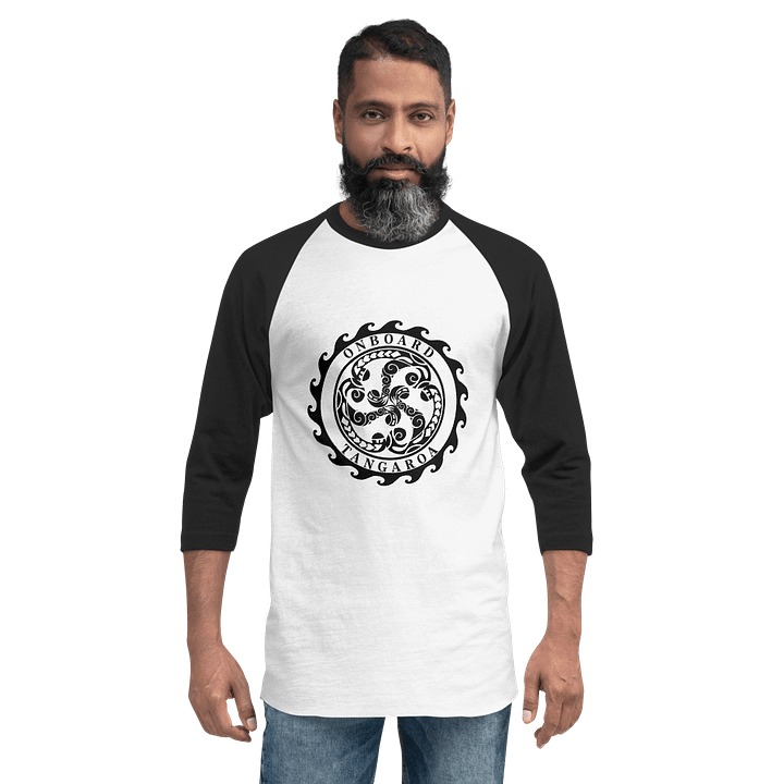 "Onboard Tangaroa" Raglan T-Shirt – Classic Style, All-Day Comfort (Black Logo) product image (2)
