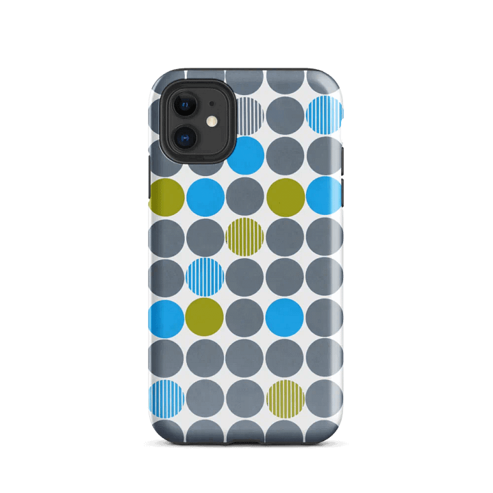 Blue & Green MCM Circles Tough iPhone® Case product image (2)