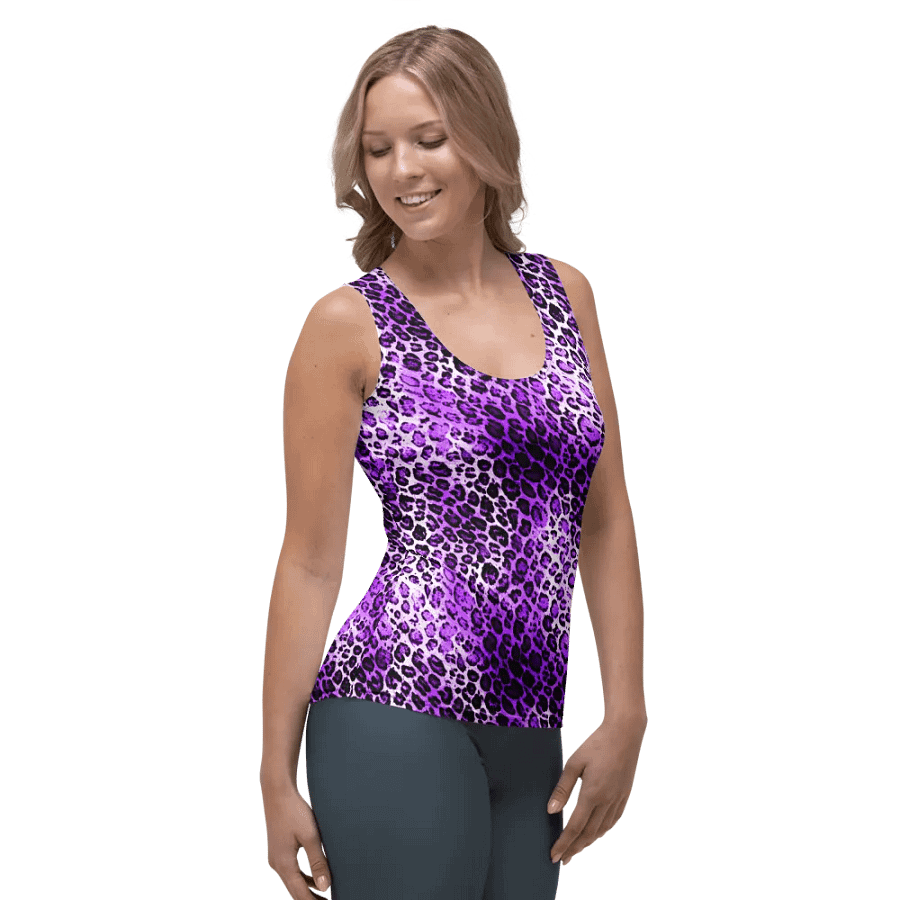 Purple Leopard Patetrn Women TankTop product image (4)