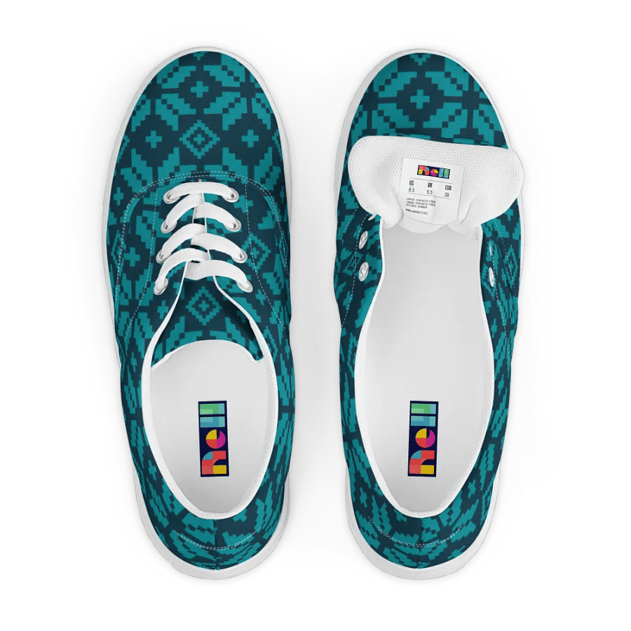 Pixelated Teal Geometric Women's Shoes product image (6)